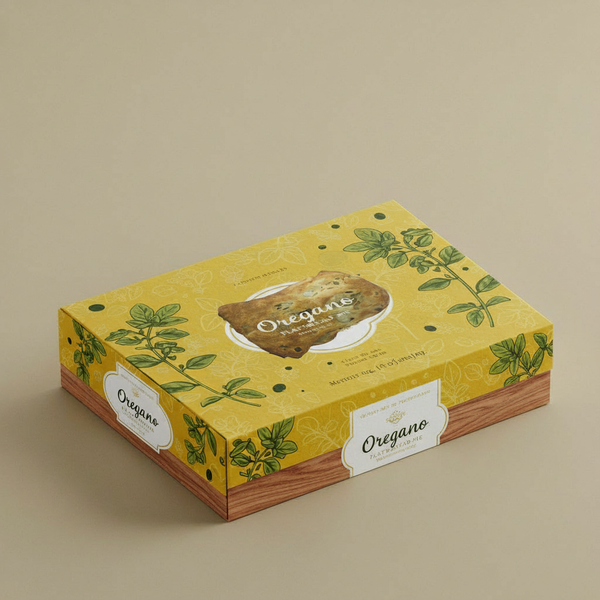 Large Oregano Flatbread Pie - Healthy Vegan Food and Snack Stuffed with Oregano Recipe