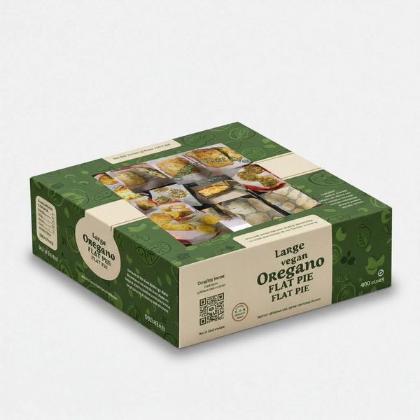 Small Oregano Flatbread Pie - Healthy Vegan Food and Snack Stuffed with Oregano Recipe