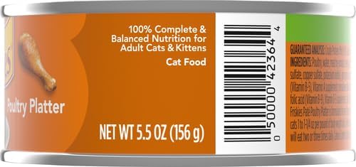 Friskies Wet Cat Food, Classic Pate Poultry Platter, 5.5 Oz Can