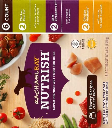*Nutrish Rachael Ray Wet Dog Food Variety Pack Hearty Recipes, 6-8 oz. Tubs, 2 Count