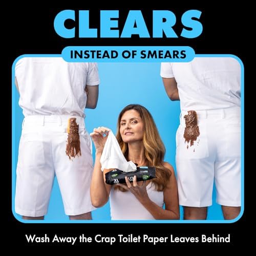 DUDE Wipes - Flushable Wipes - 3 Pack, 144 Wipes - Unscented Extra-Large Adult Wet Wipes - Vitamin-E & Aloe - Septic and Sewer Safe