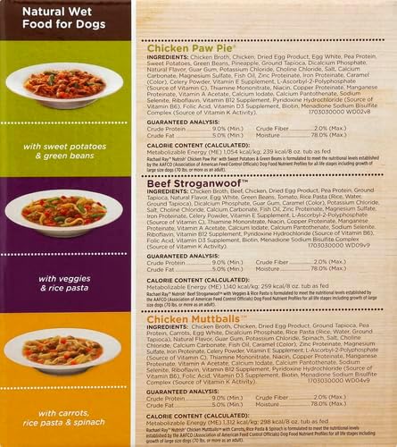 *Nutrish Rachael Ray Wet Dog Food Variety Pack Hearty Recipes, 6-8 oz. Tubs, 2 Count