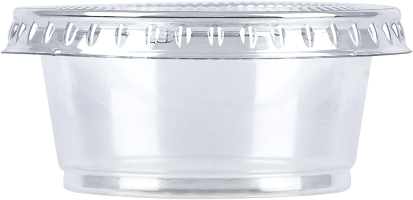 Disposable Plastic To-Go Cups and Lids, Mini, 2oz, 50 Count
