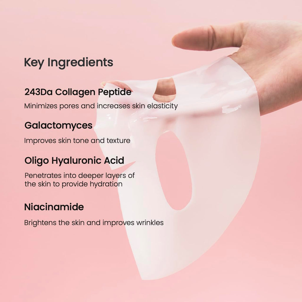 **BIODANCE Bio-Collagen Real Deep Mask, Hydrating Overnight Hydrogel Mask, Pore Minimizing, Elasticity, Plumping Improvement, Korean Skincare | 1.19oz(34g) x 4ea
