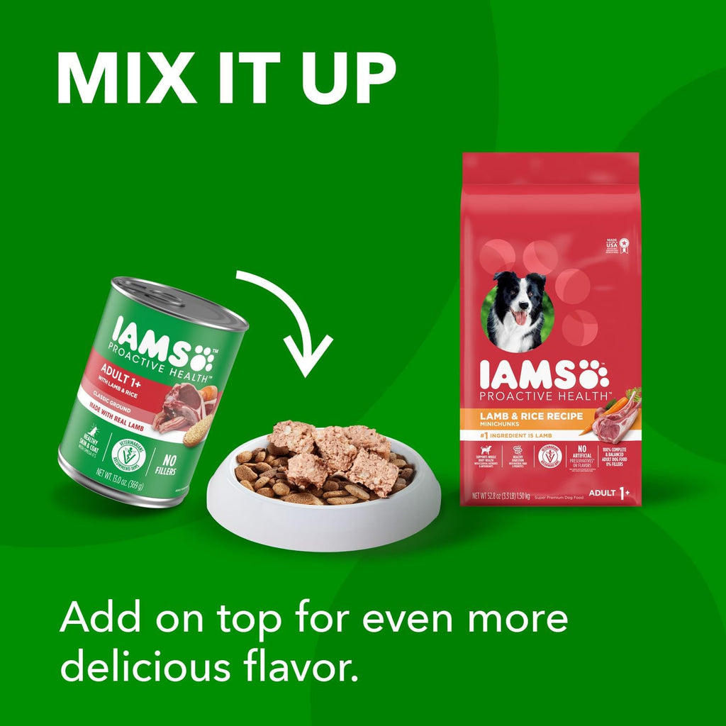 IAMS Proactive Health Minichunks Adult Dry Dog Food with Lamb & Rice, 30 lb. Bag