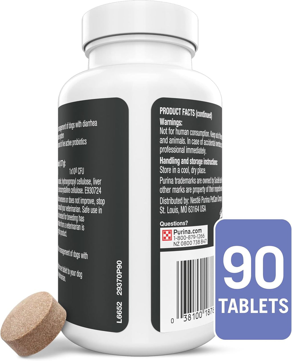 Purina Pro Plan Veterinary Supplements FortiFlora Chewable Dog Probiotic Supplement Tablets - 90 ct. Canister