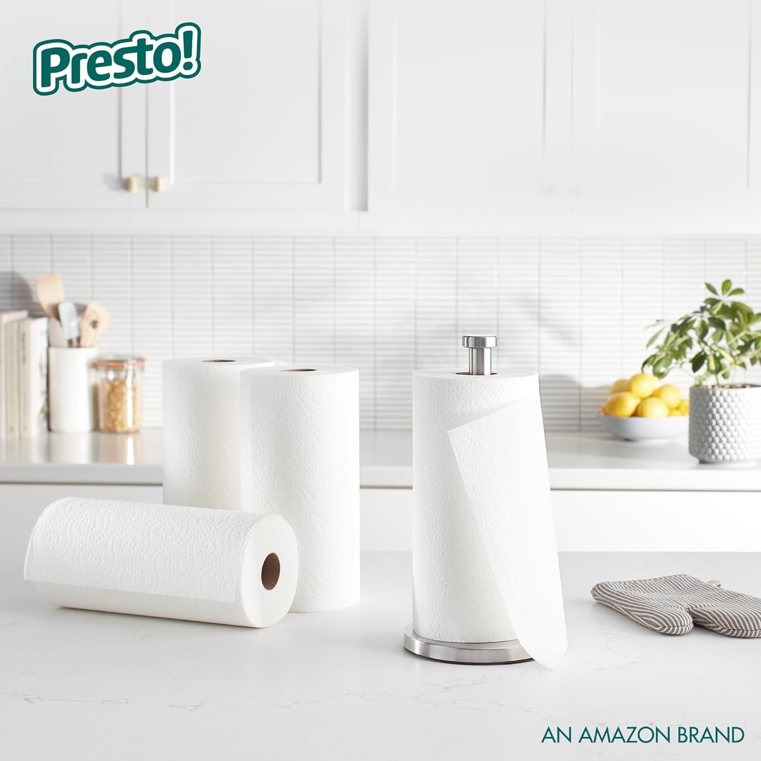 Presto! Flex-a-Size Paper Towels, 158 Sheet Huge Roll, 12 Rolls (2 Packs of 6), Equivalent to 38 Regular Rolls, White