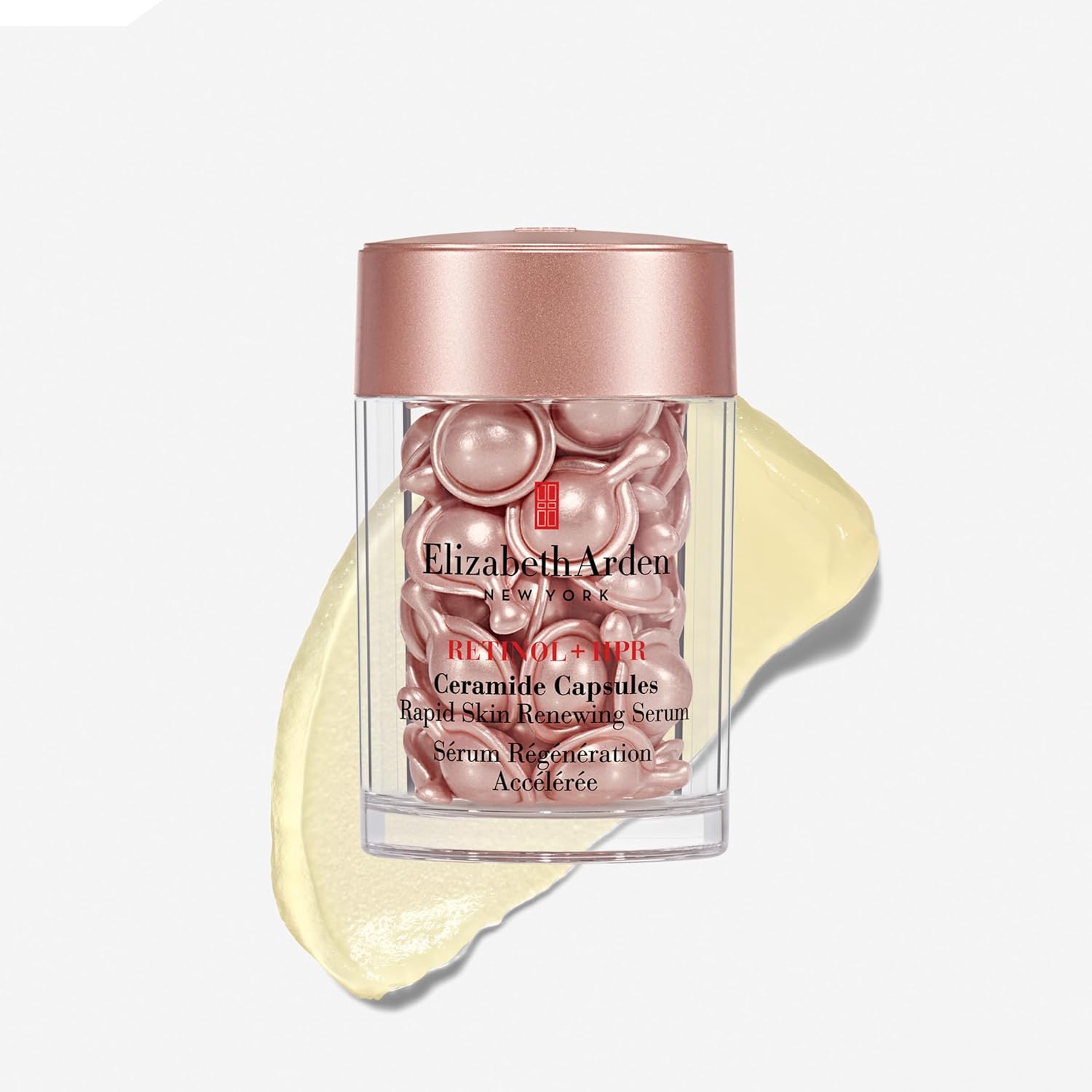 Elizabeth Arden Retinol + HPR Ceramide Rapid Skin Renewing Anti-Aging Face Serum Capsules, Fine Lines & Wrinkles Treatment with Peptides, Vitamin E, & Niacinamide