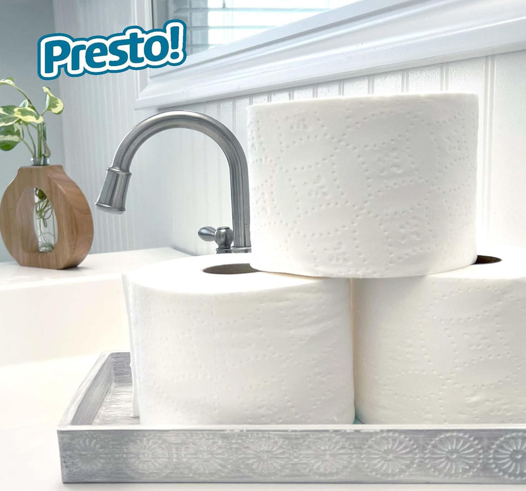 Ultra-Soft Eco-Friendly - Presto! 2-Ply Ultra-Soft Toilet Paper, 24 Family Mega Rolls = 120 regular rolls, 6 Count (Pack of 4), Unscented