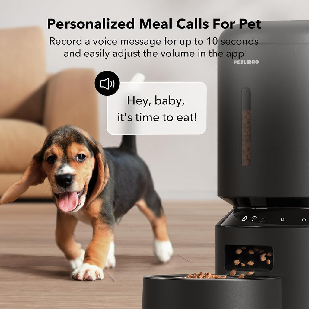 PETLIBRO Automatic Cat Feeder, 5G WiFi Automatic Dog Food Dispenser with Freshness Preservation, 5L Timed Pet Feeder with Low Food Sensor, Up to 10 Meals Per Day, Granary Black