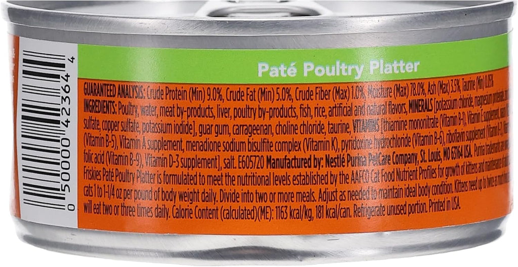Friskies Wet Cat Food, Classic Pate Poultry Platter, 5.5 Oz Can