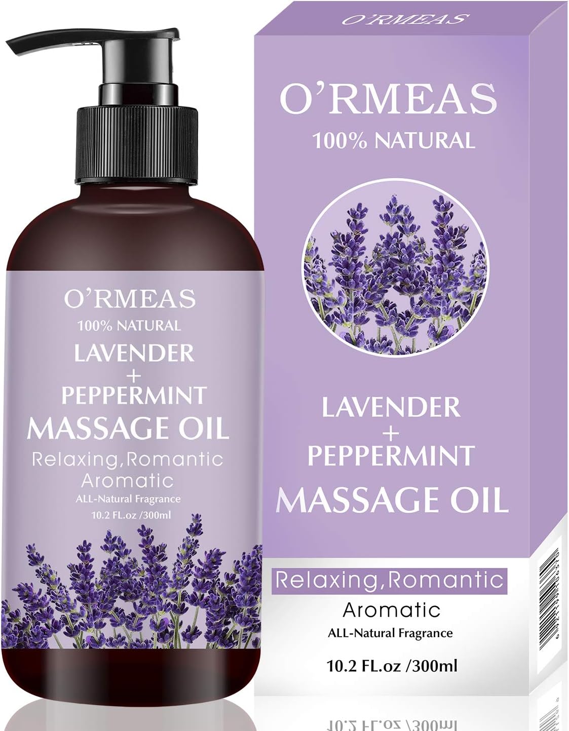 Massage Oil with Lavender and Peppermint Massage Oil for Skin Moisturizing Body Oil Lavender Oil for Men and Women 10.2 fl.oz