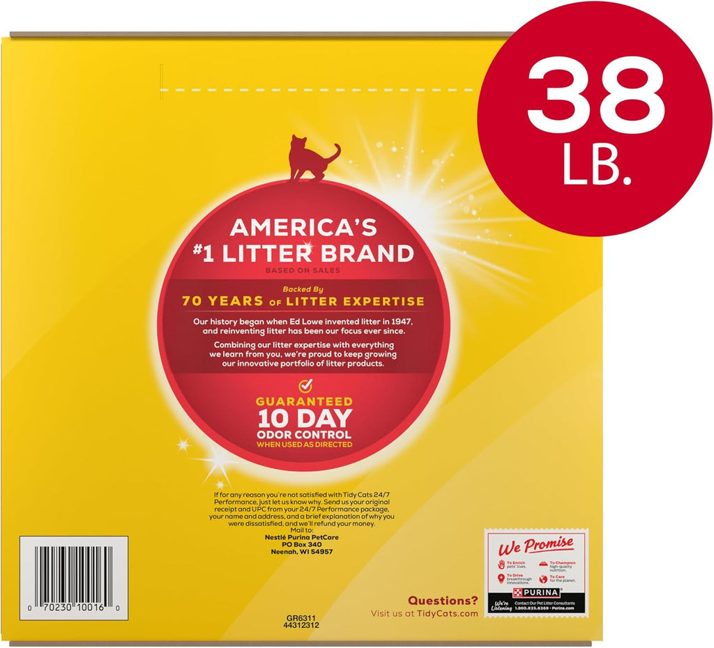 *Purina Tidy Cats Clumping Cat Litter, 24/7 Performance Multi Cat Litter - 38 lb. Box