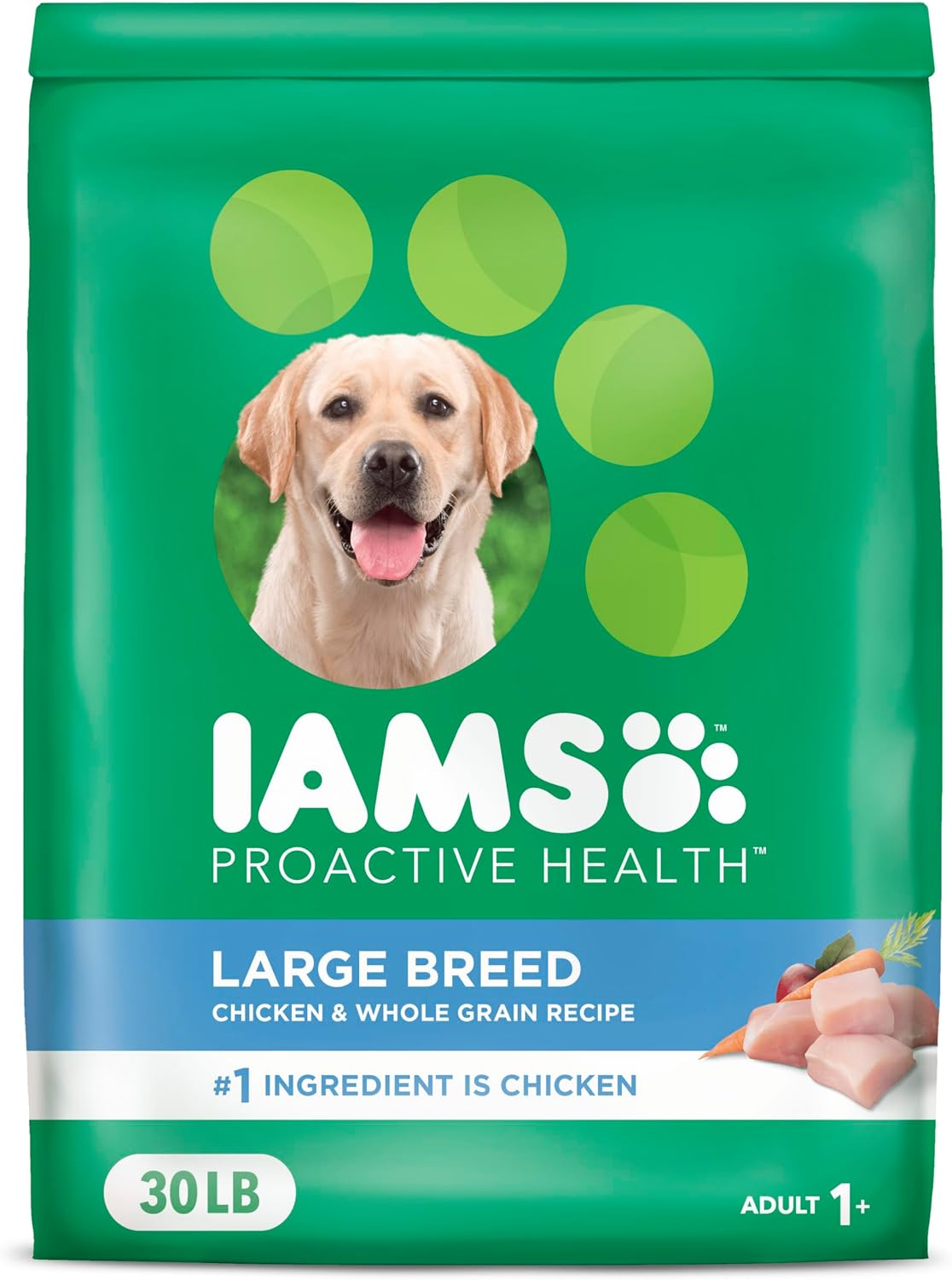 *IAMS Proactive Health Large Breed Adult Dry Dog Food with Real Chicken, 30 lb. Bag - Premium Health Food for Large Dogs™