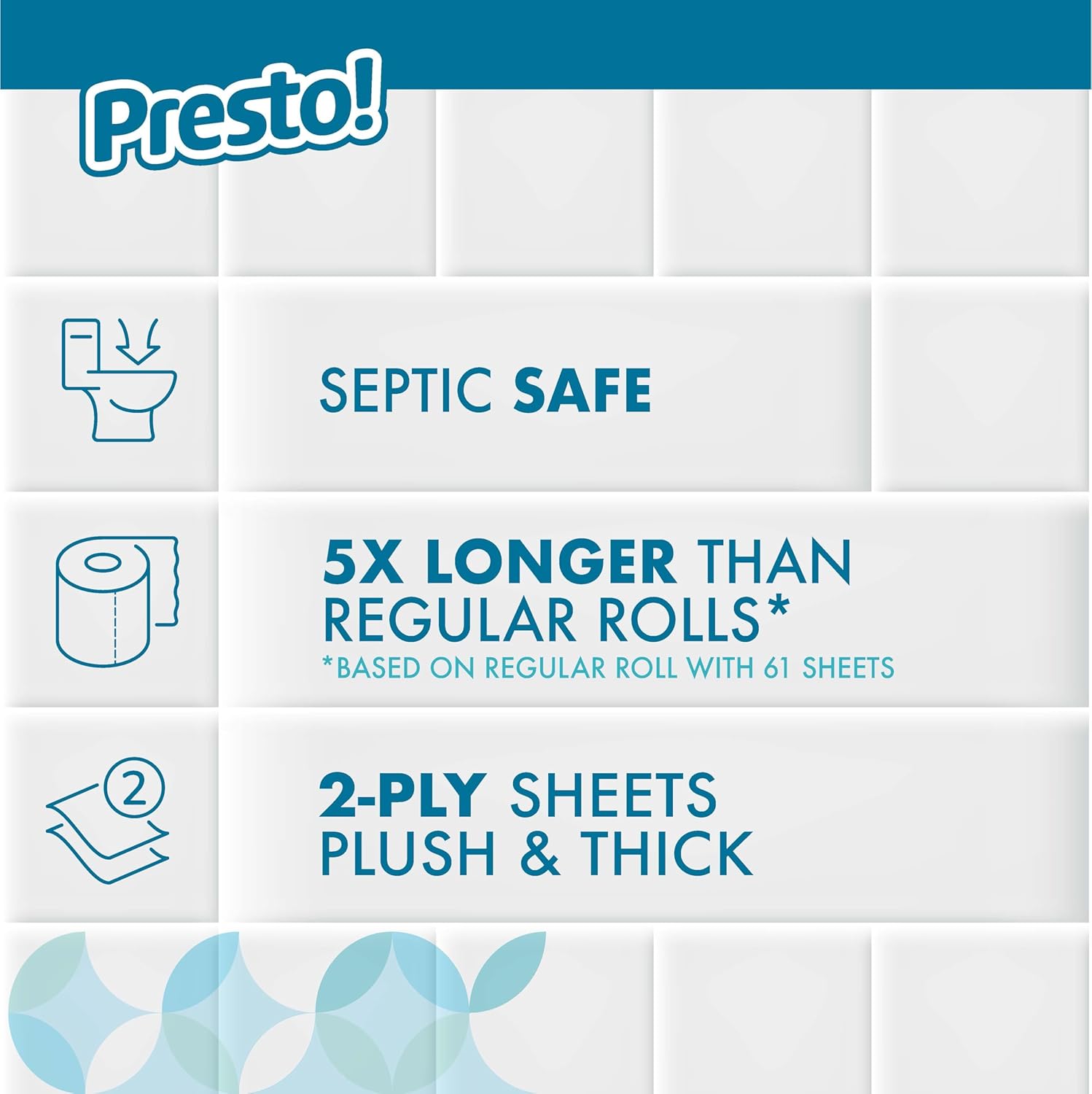 Ultra-Soft Eco-Friendly - Presto! 2-Ply Ultra-Soft Toilet Paper, 24 Family Mega Rolls = 120 regular rolls, 6 Count (Pack of 4), Unscented
