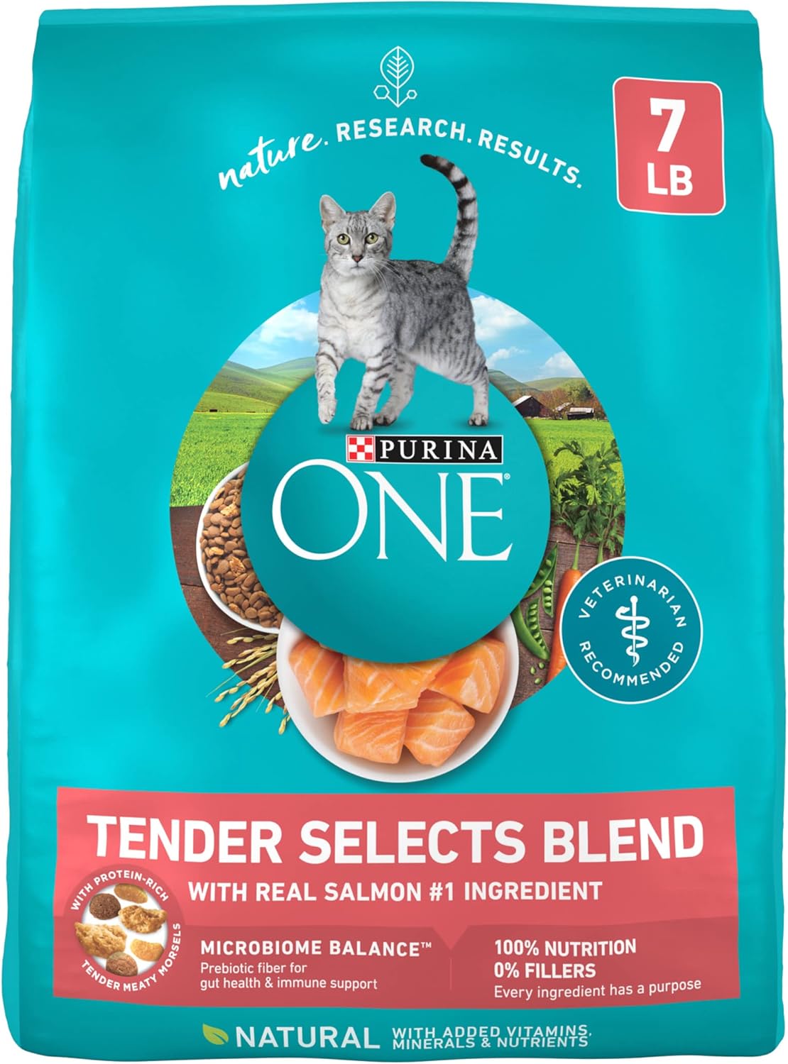 *Purina ONE Natural Dry Cat Food, Tender Selects Blend With Real Salmon - 7 lb. Bag