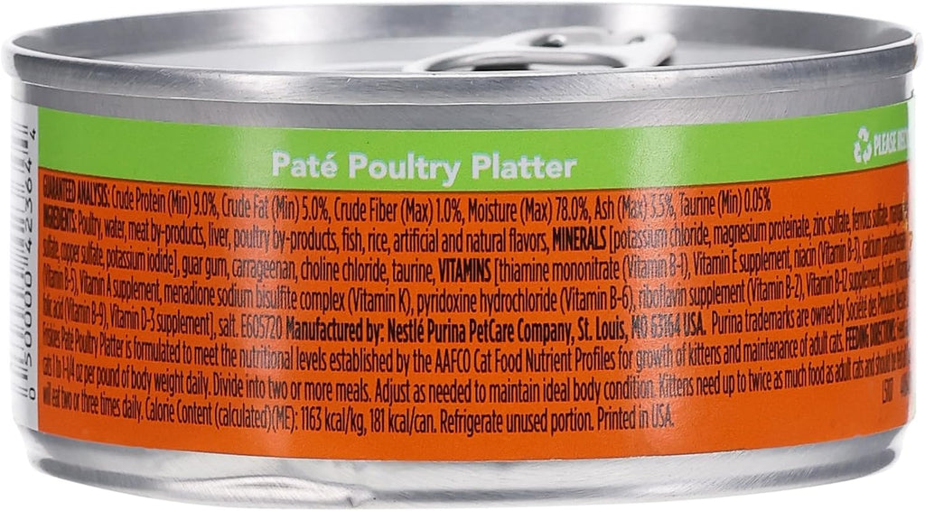 Friskies Wet Cat Food, Classic Pate Poultry Platter, 5.5 Oz Can