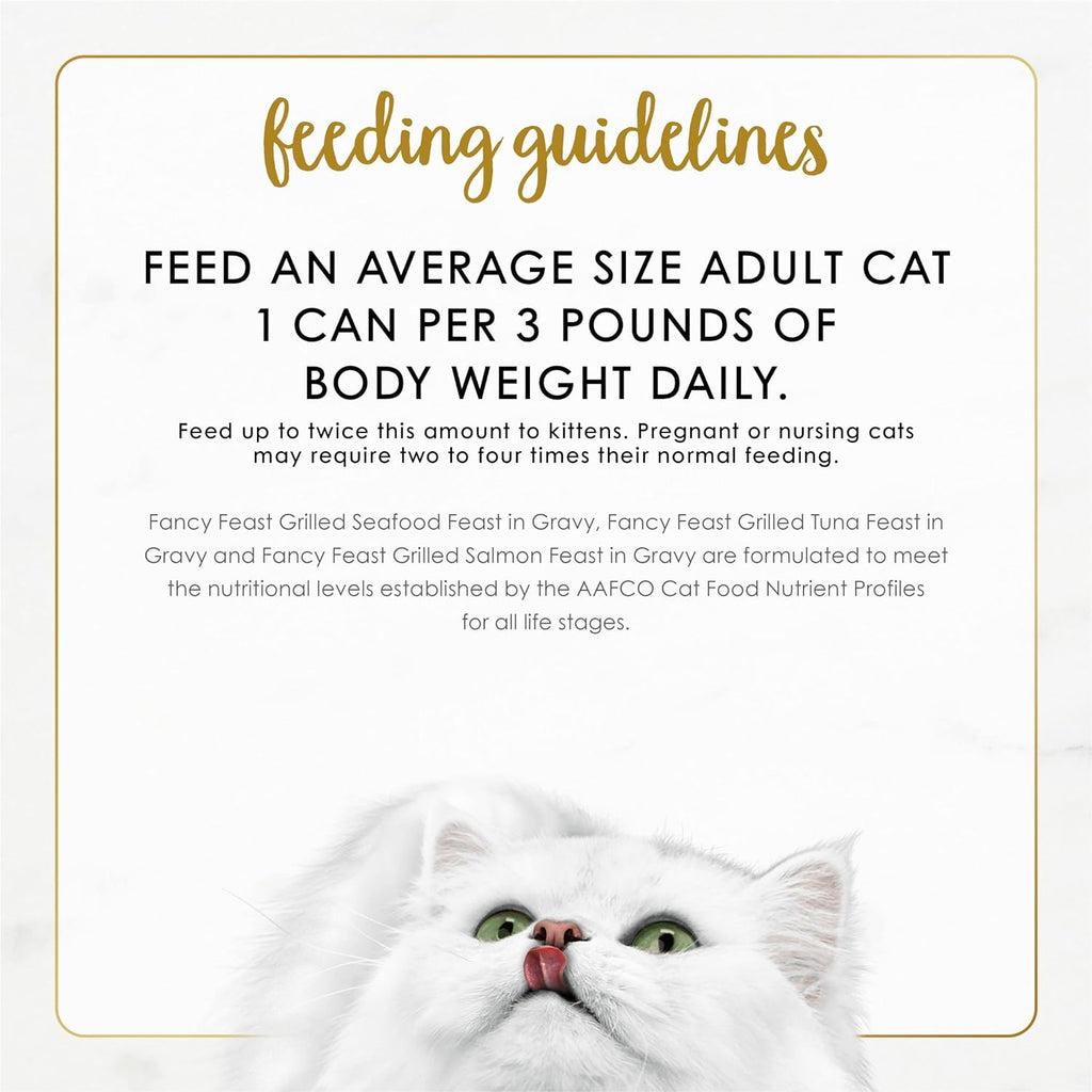 Purina Fancy Feast Grilled Wet Cat Food Seafood Collection in Wet Cat Food Variety Pack - (Pack of 24) 3 oz. Cans