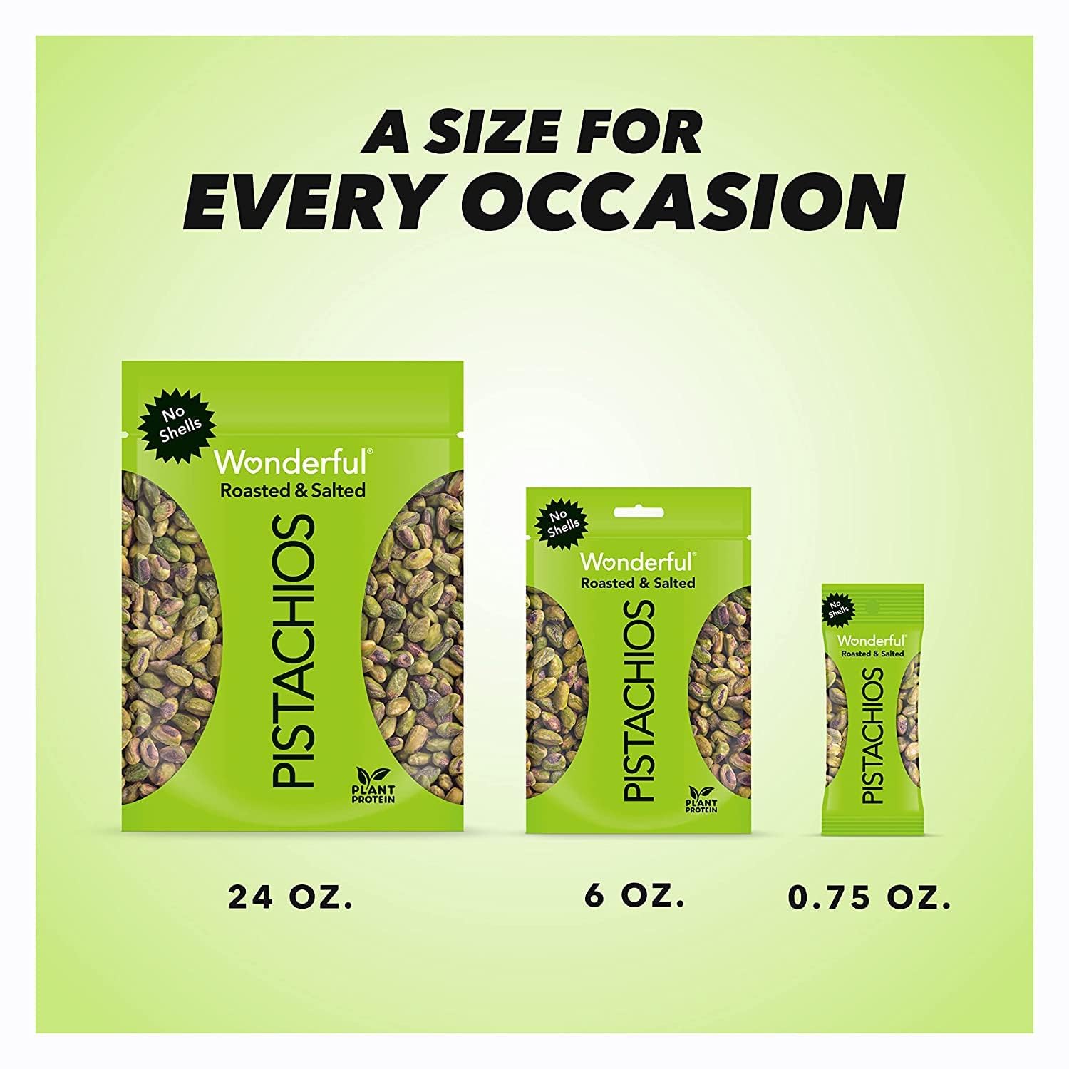 Wonderful Pistachios No Shells, Roasted & Salted Nuts, 24 Ounce Resealable Bag, Protein Snacks, Gluten Free, Healthy Snack