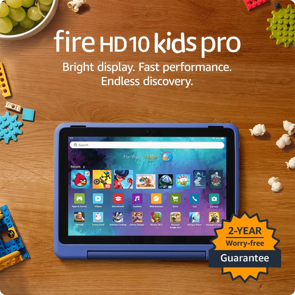 Kid-Pro Digital Learning Tablet™ Fire HD 10 Kids Pro tablet (newest model) ages 6-12. Bright 10.1" HD screen, includes ad-free content, robust parental controls, 13-hr battery and slim case for older kids, 32 GB, Nebula