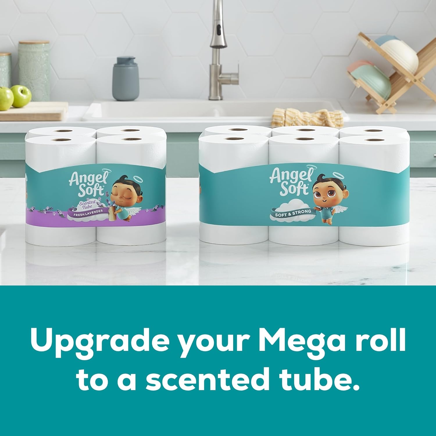 Angel Soft Toilet Paper, 16 Mega Rolls = 64 Regular Rolls, Soft and Strong Toilet Tissue