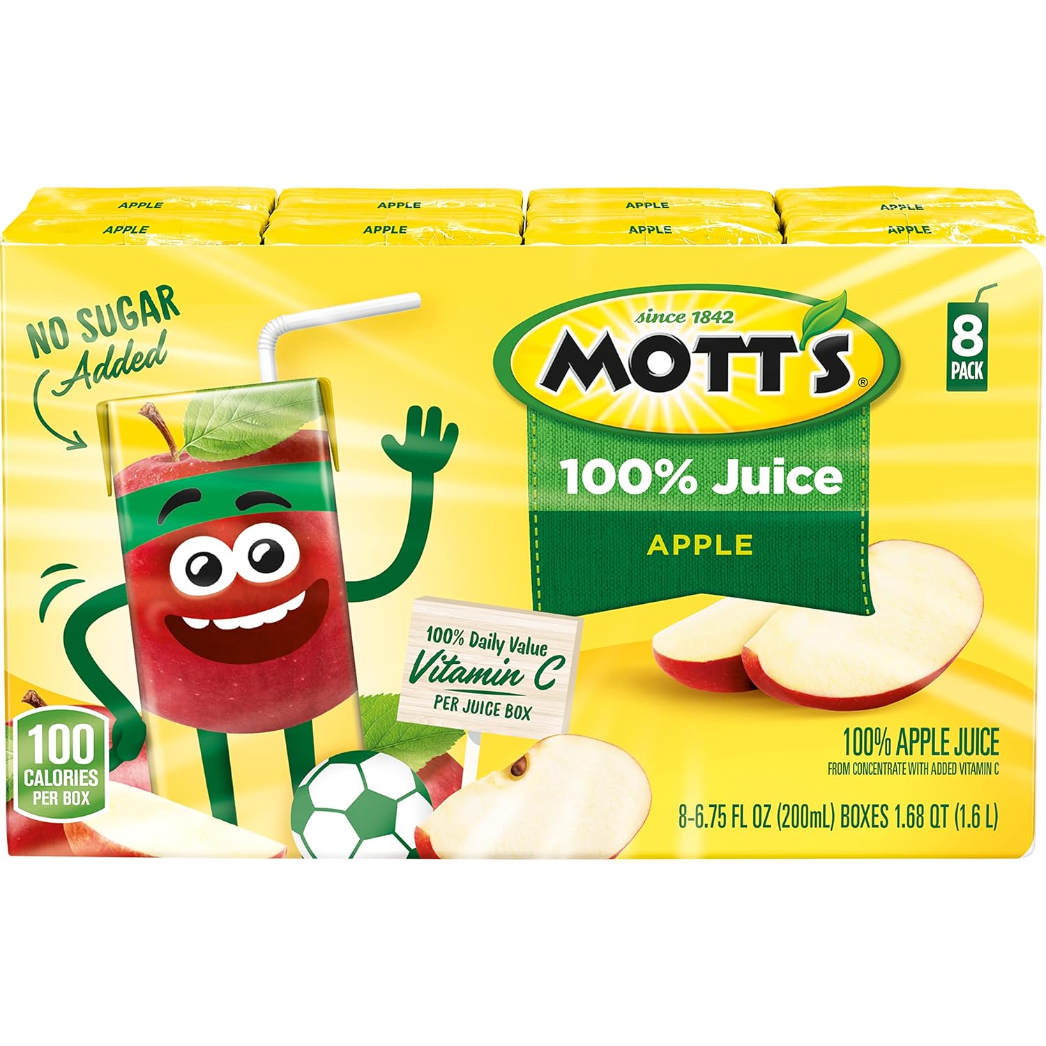 Mott's 100% Original Apple Juice, 6.75 Fl Oz Boxes, 32 Count (4 Packs Of 8), 2 Servings Of Fruit, 100% Fruit Juice, Gluten-free, Caffeine-free, Kosher, Contains No Artificial Colors Or Sweeteners