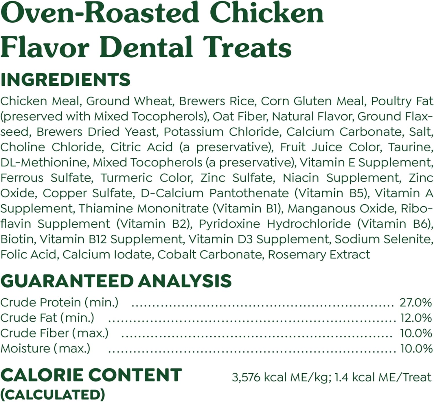Greenies™ Feline Dental Treats – Oven Roasted Chicken Flavor™