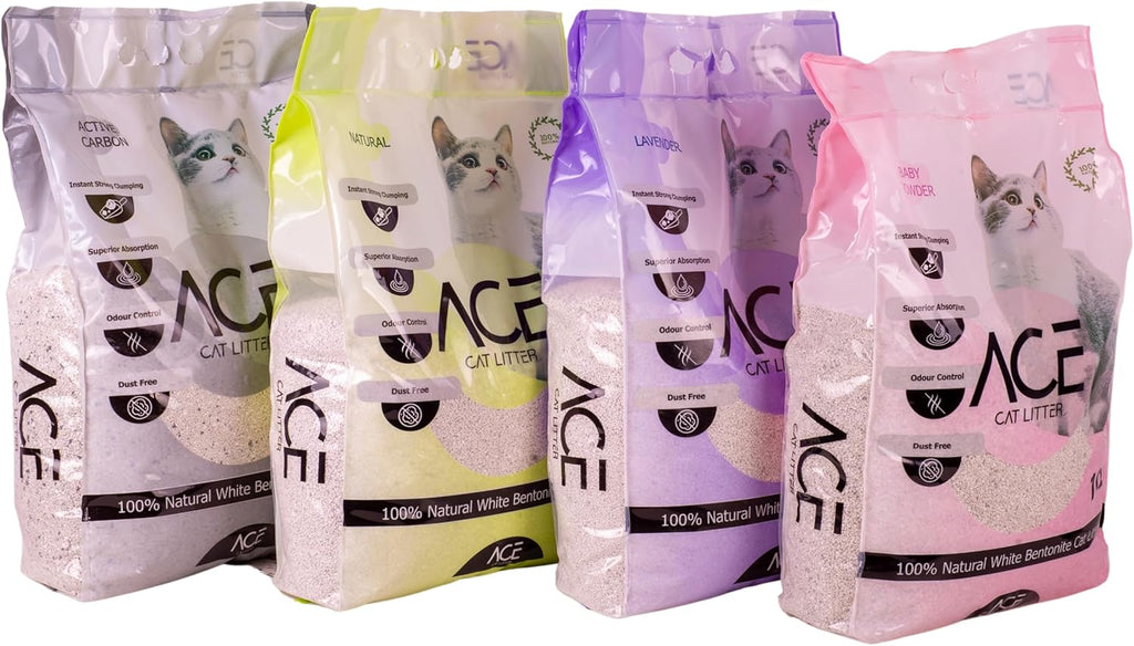 Super Premium White Aglomerating Cat Litter with Natural Aroma 10L, Excellent to Control Odors. 100% Natural Bentonite. with a High Retention of Superior Liquid.