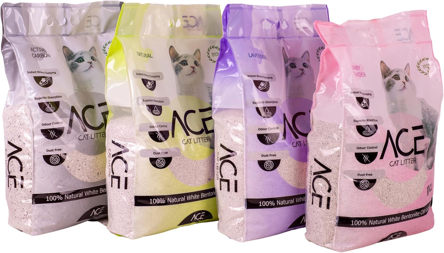 Super Premium White Aglomerating Cat Litter with Natural Aroma 10L, Excellent to Control Odors. 100% Natural Bentonite. with a High Retention of Superior Liquid.