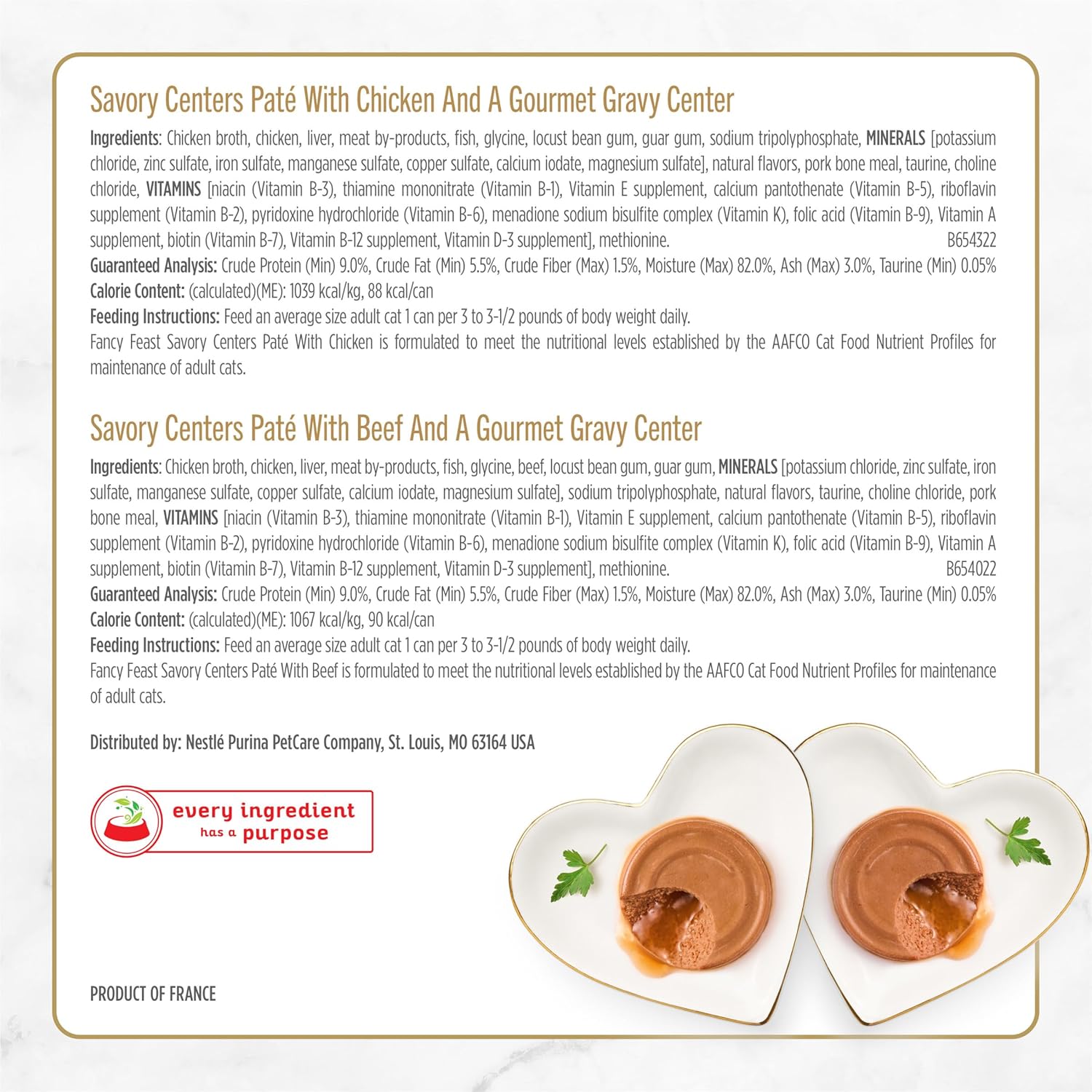 Purina Fancy Feast Savory Centers Wet Cat Food Pate Variety Pack With Chicken, Salmon, Beef, and Tuna Pate with Gravy Center - (2 Packs of 12) 3 oz. Pull-Top Cans