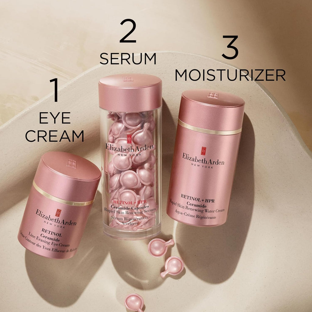 Elizabeth Arden Retinol + HPR Ceramide Rapid Skin Renewing Anti-Aging Face Serum Capsules, Fine Lines & Wrinkles Treatment with Peptides, Vitamin E, & Niacinamide
