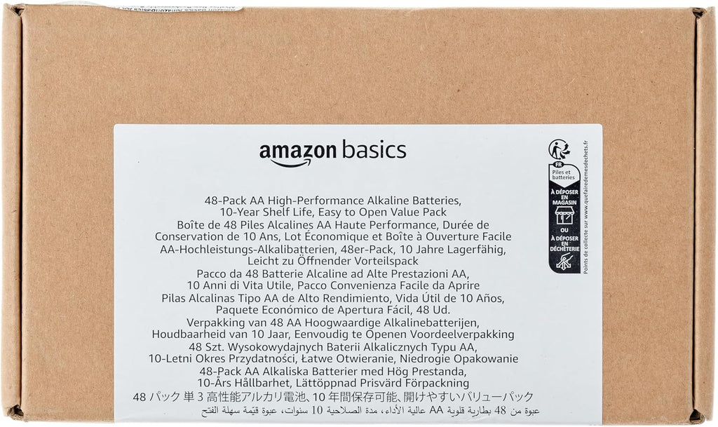 Ultimate Power 48-Pack AA Alkaline High-Performance Batteries, 1.5 Volt, 10-Year Shelf Life