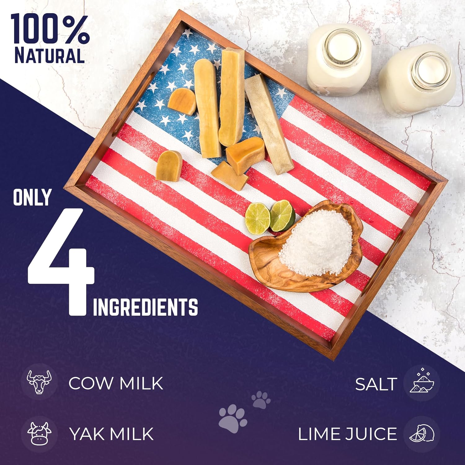 Devil Dog Pet Co. Himalayan Yak Cheese Dog Chews, Large - 1 Pack, 100% Natural & Healthy, Lactose-Free, Long-Lasting Dog Treats, Premium Yak Milk Chew Bones for Dogs