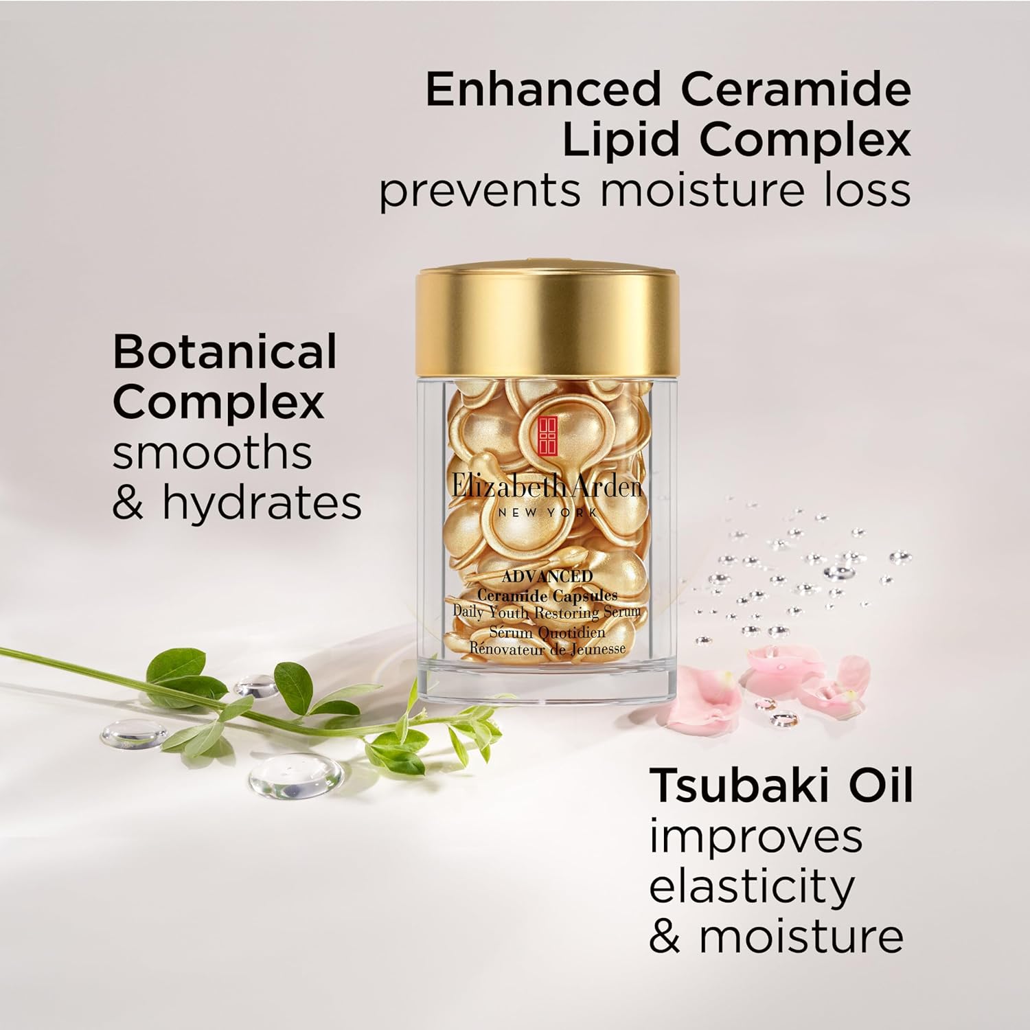 Elizabeth Arden Advanced Ceramide Face Serum Capsules, Anti-Aging Skincare, Fragrance-Free Hydrating Formula for Radiant, Firm Skin, Nourishing and Strengthening