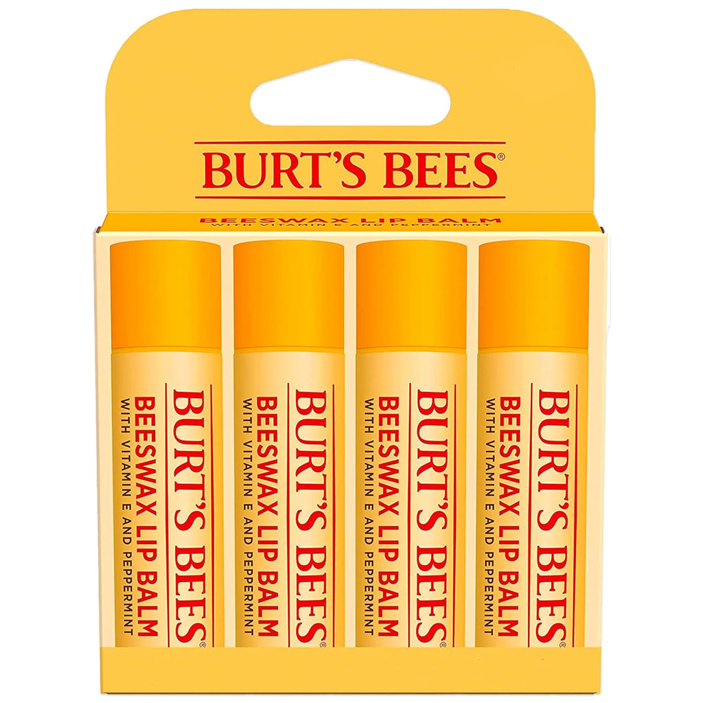 Burt's Bees Lip Balm - Original Beeswax, Lip Moisturizer With Responsibly Sourced Beeswax, Tint-Free, Natural Origin Conditioning Treatment, 4 Tubes, 0.15 oz.
