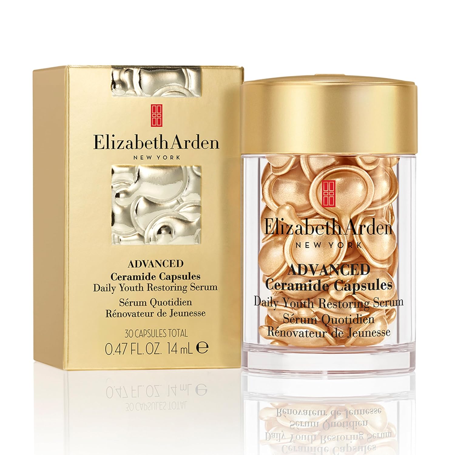 Elizabeth Arden Advanced Ceramide Face Serum Capsules, Anti-Aging Skincare, Fragrance-Free Hydrating Formula for Radiant, Firm Skin, Nourishing and Strengthening