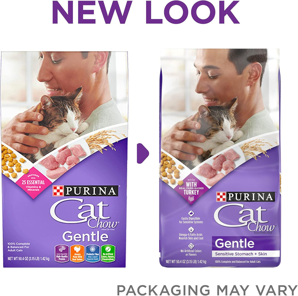 Purina Cat Chow Gentle Sensitive Stomach and Skin Dry Cat Food with Turkey - 13 lb. Bag