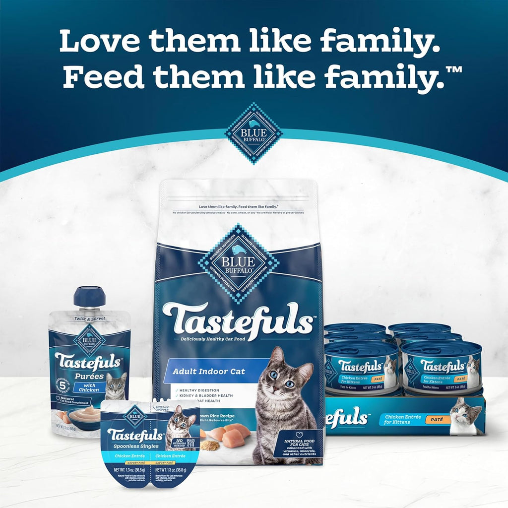 *Blue Buffalo Tastefuls Flaked Wet Cat Food Variety Pack, Made with Natural Ingredients, Tuna, Chicken, Fish & Shrimp, 3-oz Cans (12 Count, 4 of Each)