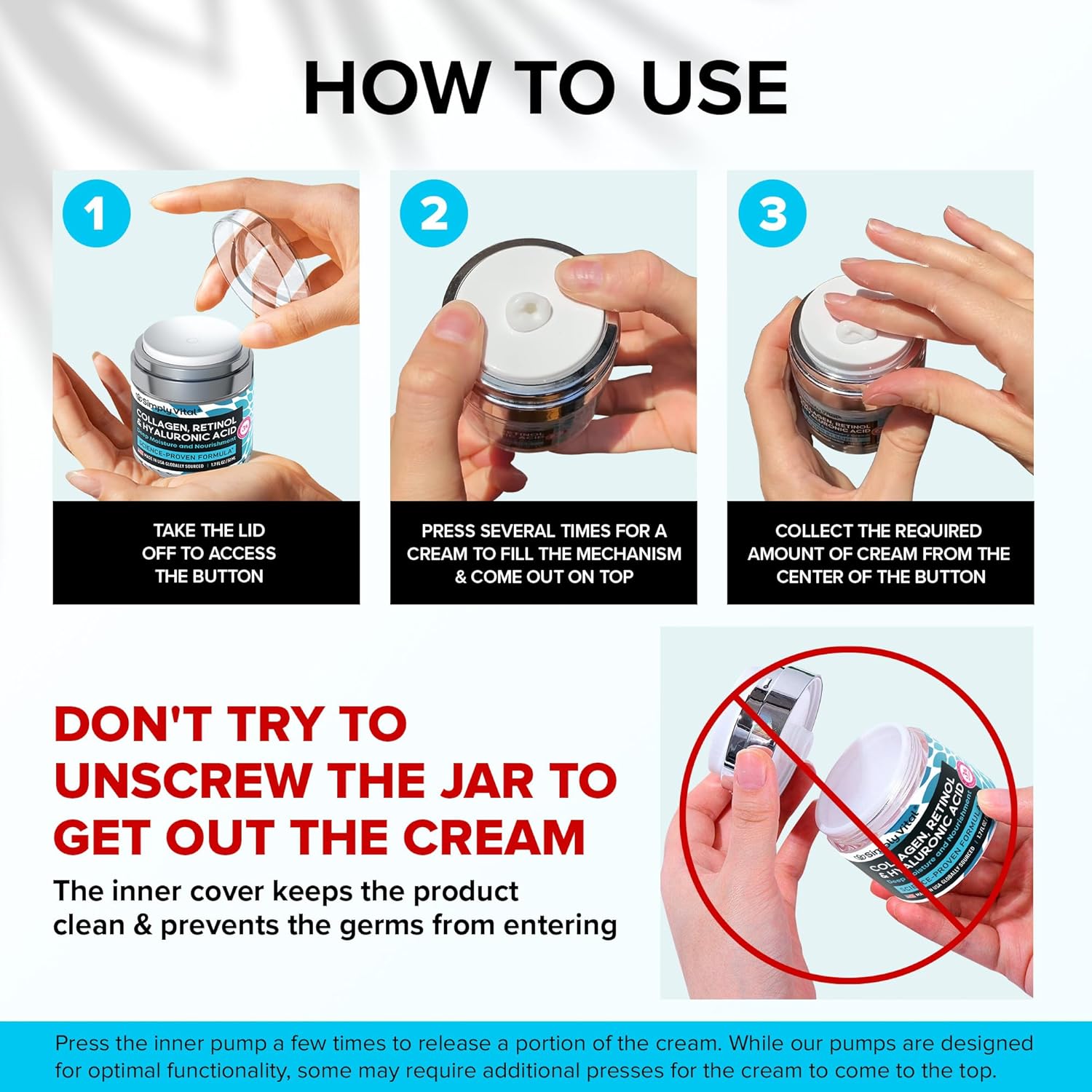 implyVital Collagen, Retinol & Hyaluronic Acid Cream - Anti-Aging Face Moisturizer for Face, Firming Skin Care Neck & Décolleté - Made in USA, Daily Moisturizer Face Cream Day & Night - 1.7 fl.oz.