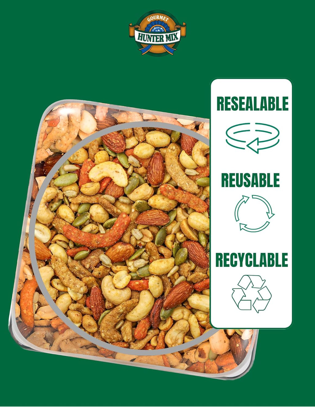 Southern Style Nuts Gourmet Hunter Bulk Trail Mix, 23 oz (Pack of 1), Sesame Sticks, Roasted Peanuts, Sunflower Kernels, Almonds, Cashews & Pepitas, Mixed Nuts, Snacks for Adults & Kids