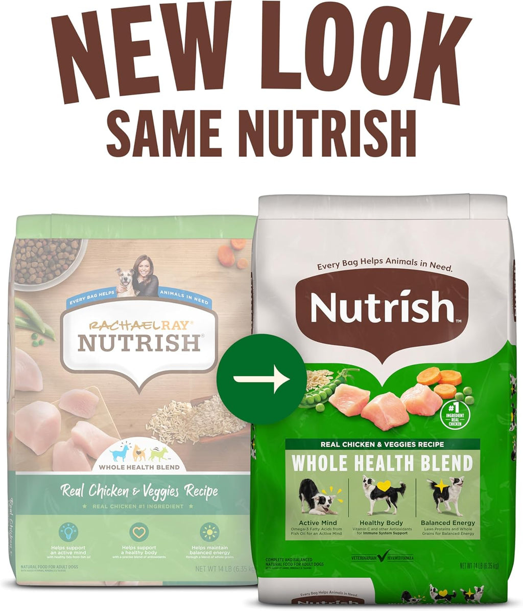 *Nutrish Dry Dog Food Real Chicken & Veggies Recipe Whole Health Blend, 40 lb. Bag, (Rachael Ray)