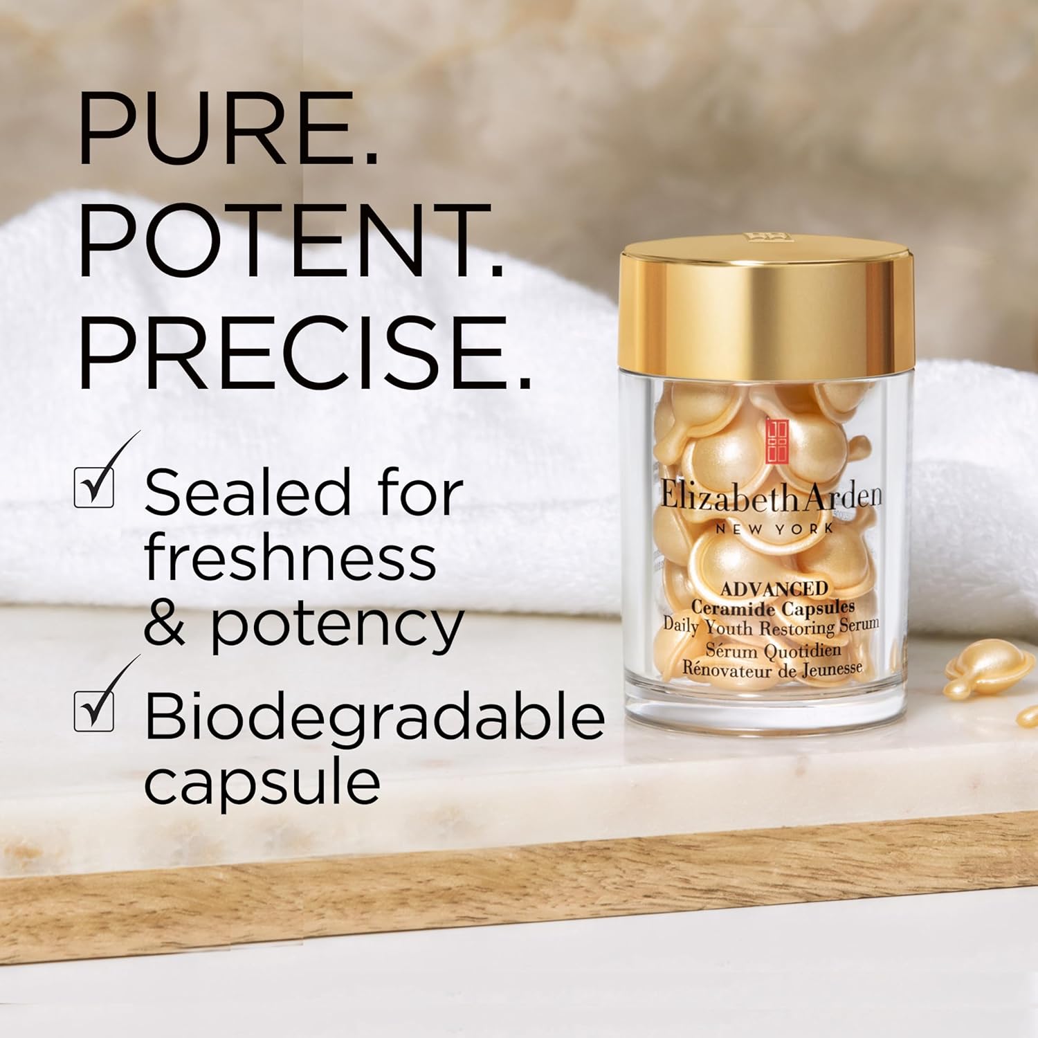 Elizabeth Arden Advanced Ceramide Face Serum Capsules, Anti-Aging Skincare, Fragrance-Free Hydrating Formula for Radiant, Firm Skin, Nourishing and Strengthening