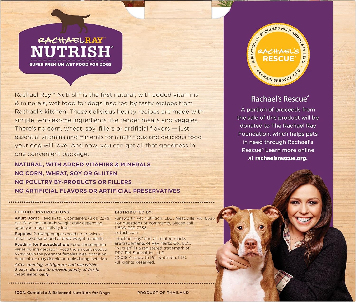 *Nutrish Rachael Ray Wet Dog Food Variety Pack Hearty Recipes, 6-8 oz. Tubs, 2 Count