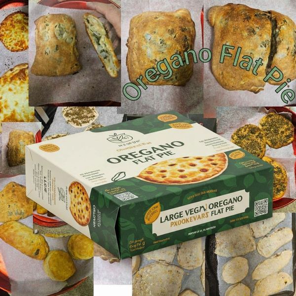 Small Oregano Flatbread Pie - Healthy Vegan Food and Snack Stuffed with Oregano Recipe