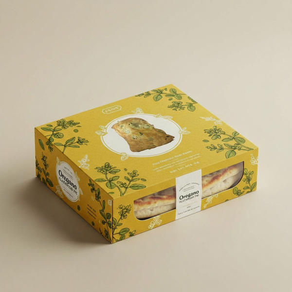 Large Oregano Flatbread Pie - Healthy Vegan Food and Snack Stuffed with Oregano Recipe