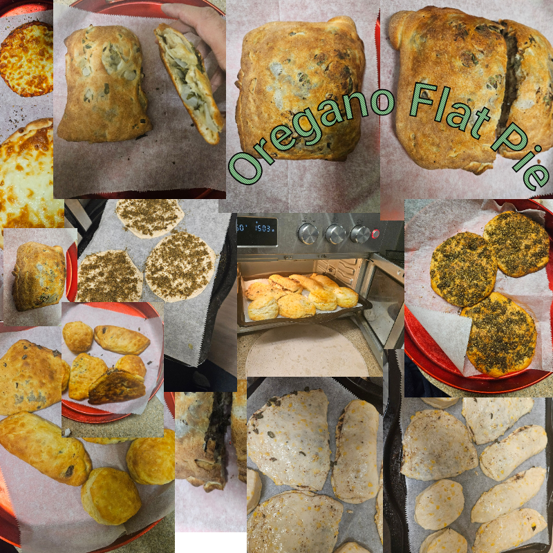 Small Oregano Flatbread Pie - Healthy Vegan Food and Snack Stuffed with Oregano Recipe