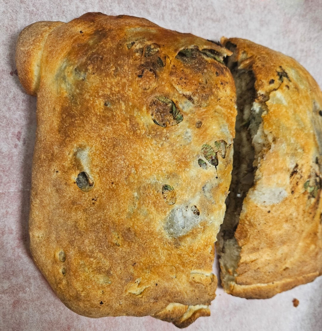 Large Oregano Flatbread Pie - Healthy Vegan Food and Snack Stuffed with Oregano Recipe