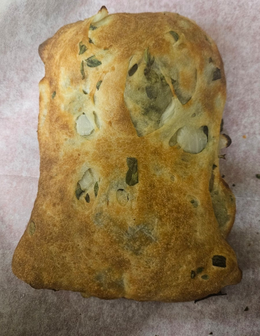 Large Oregano Flatbread Pie - Healthy Vegan Food and Snack Stuffed with Oregano Recipe