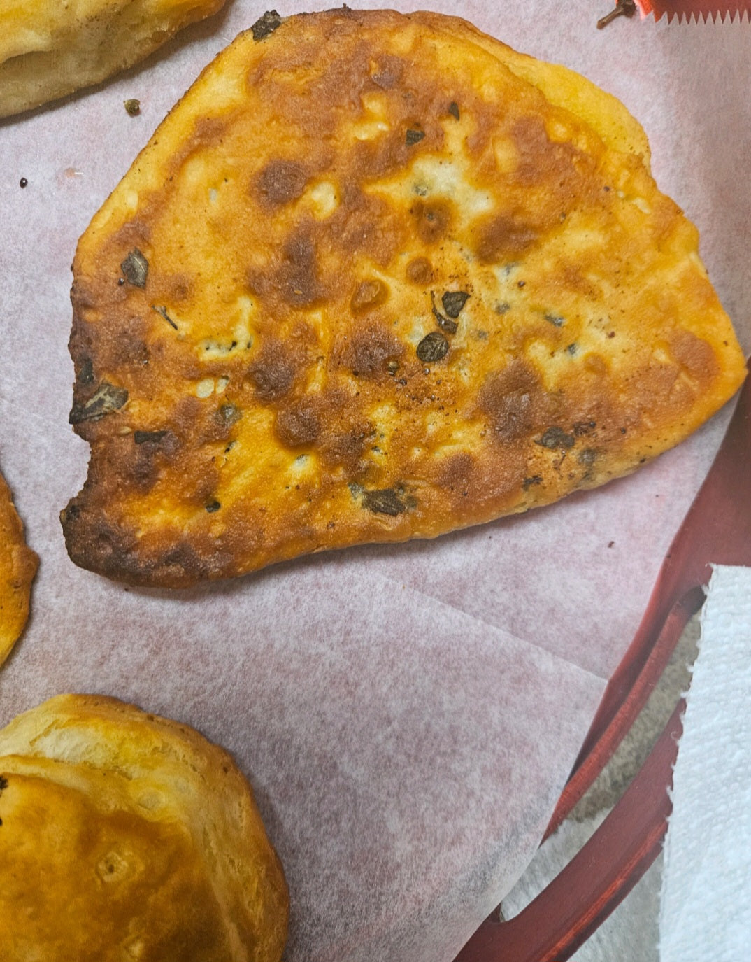 Small Oregano Flatbread Pie - Healthy Vegan Food and Snack Stuffed with Oregano Recipe