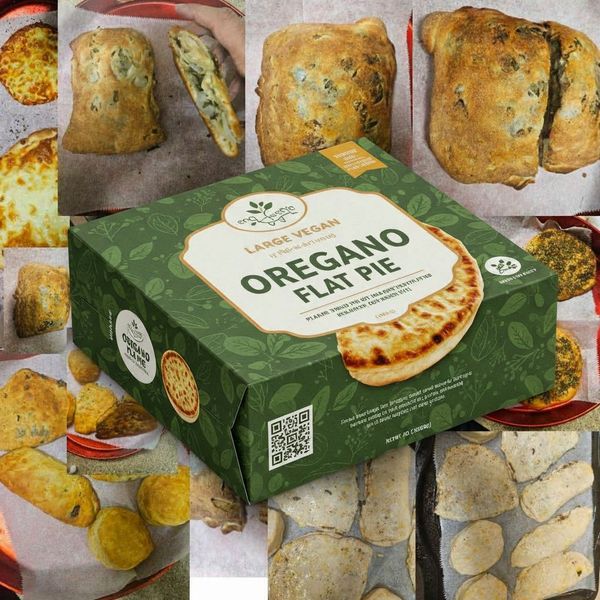 Large Cheese Flatbread Pie - Healthy Vegan Food and Snack Stuffed with Tasty Cheese